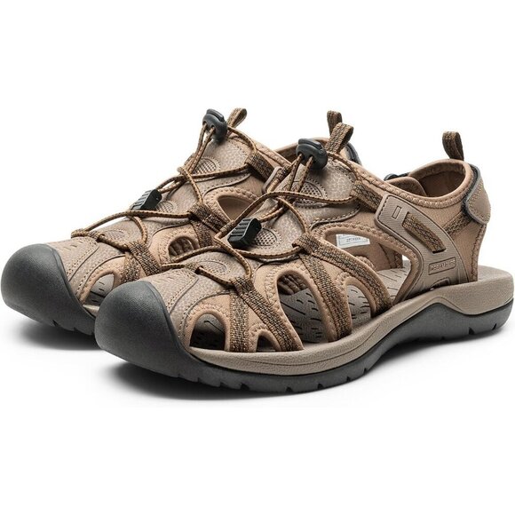 Casual Hiking Sandals Men\'s Khaki Athletic Cushioned Closed Toe Fisherman Shoes main image 5